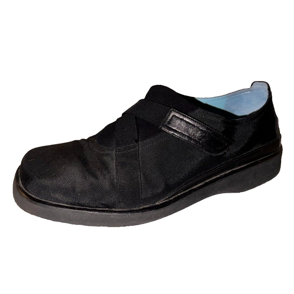 Thierry Rabotin Black Fabric Criss Cross Strap LENA Loafers Made in Italy Sz 41